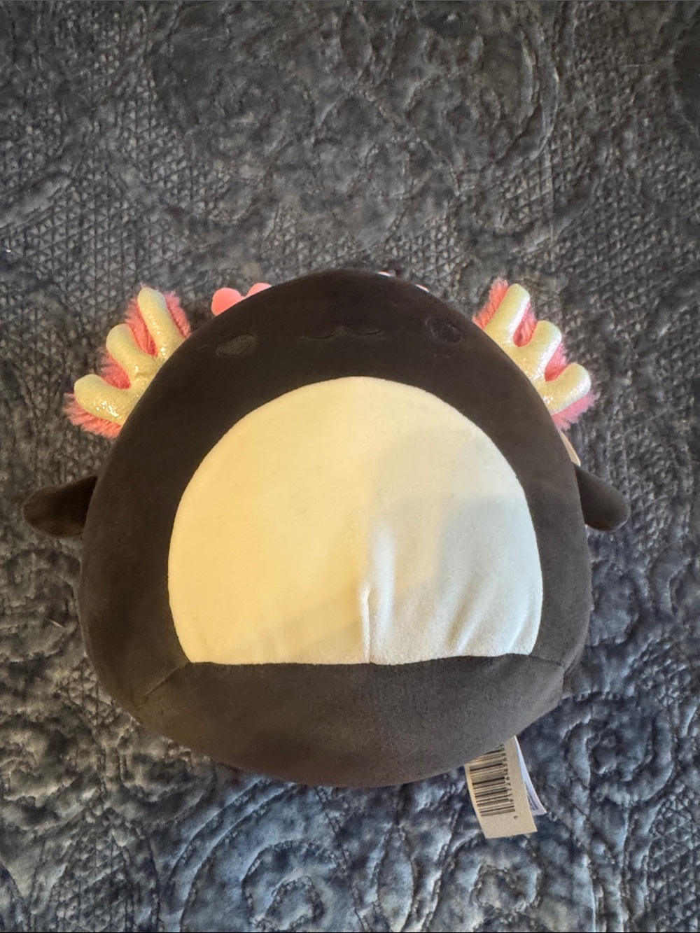 Squishmallows Brown Axolotl Plush with Cream Belly and Pink-Yellow Gills